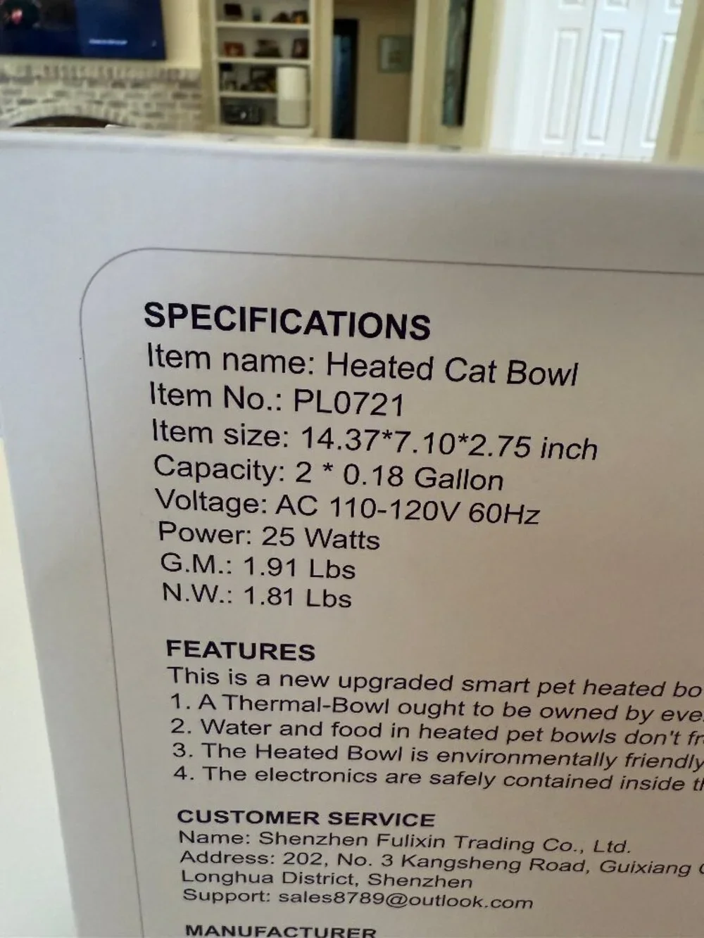 Fuliuna Heated Cat Bowl, Heated Pet Bowl with Double Stainless Steel Bowls 23 OZ
